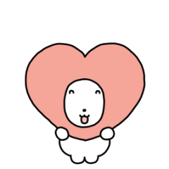 [LINEスタンプ] 白い子犬！ (日本語/韓国語)