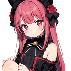 [LINEスタンプ] 普段使いできる黒メルヘン系女の子たち17