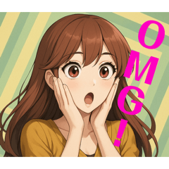 [LINEスタンプ] happy girls English ver.