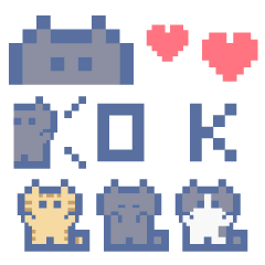 [LINEスタンプ] 動くドットねこ！！1-1黒猫