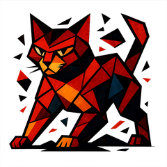 [LINEスタンプ] 爆裂勇敢キュビズム猫