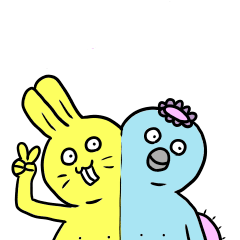 [LINEスタンプ] うさぎとかっぱのすたんぷ
