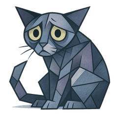 [LINEスタンプ] 臆病なキュビズム猫
