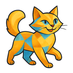 [LINEスタンプ] 楽観的なキュビズム猫