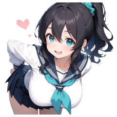[LINEスタンプ] ぷぷぷのポニテちゃんスタンプ