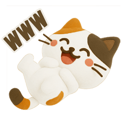 [LINEスタンプ] フェルト＊ネコ（白）