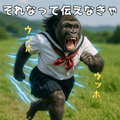 [LINEスタンプ] エッホウッホ！ギャルゴリラって伝えなきゃの画像（メイン）