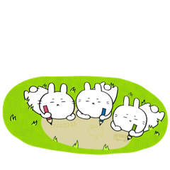 [LINEスタンプ] うさぎとうさぎとうさぎ。