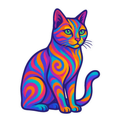 [LINEスタンプ] 美しいサイケデリック猫の画像（メイン）