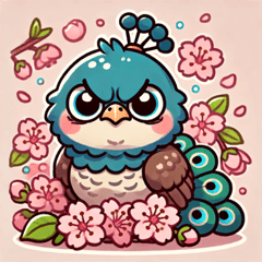 [LINEスタンプ] クジャクと桜のスタンプ@SFW