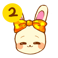 [LINEスタンプ] レトロ風のリボンうさぎ 2