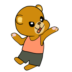 [LINEスタンプ] 遊びたいグリズリーくん