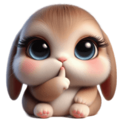 [LINEスタンプ] かわいいウサギ 話したくない