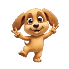 [LINEスタンプ] Vサインをする犬