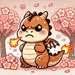 [LINEスタンプ] ドラゴンと桜のスタンプ@SFW