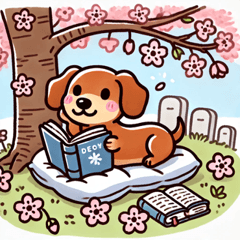 [LINEスタンプ] ダックスフンドと桜のスタンプ@SFW