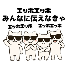 [LINEスタンプ] 伝えなきゃ猫（エッホエッホ）