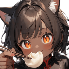 [LINEスタンプ] ゆるふわ猫ガールちゃん チャイナVer BIG