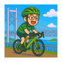 [LINEスタンプ] 緑のロードバイクのオッサンスタンプ