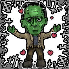 [LINEスタンプ] アンデッド動く⚰️フランケンシュタイン