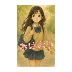 [LINEスタンプ] 水彩画風の女の子(日常に使えるスタンプ)