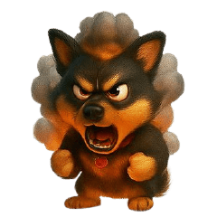 [LINEスタンプ] 犬（3D）-様々な体の動き 003