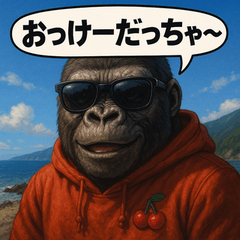 [LINEスタンプ] 【山形弁】パーカーコング君。