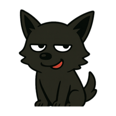 [LINEスタンプ] くろイッヌは多くを語らない[文字無しver.]
