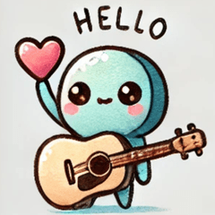 [LINEスタンプ] ギター大好きちゃん♪