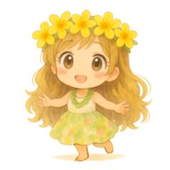 [LINEスタンプ] マノアちゃんとうさちゃんのほのぼのアロハ