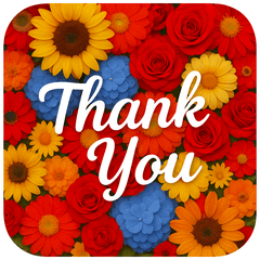 [LINEスタンプ] 「Thank You」 花スタンプ