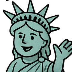 [LINEスタンプ] アイスを楽しむ自由の女神