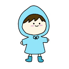[LINEスタンプ] [アレンジ用]梅雨の子供（あお）