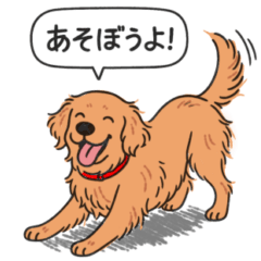 [LINEスタンプ] ゴールデンレトリバー(ダークゴールド)