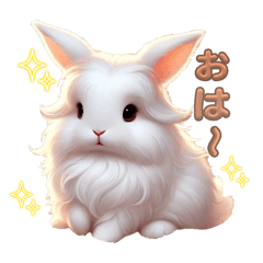 [LINEスタンプ] しろいうさぎとくろいうさぎ