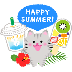 [LINEスタンプ] 夏、アイスクリームと冷たい飲み物