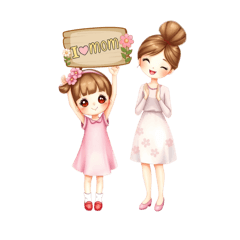 [LINEスタンプ] 母の日スタンプ｜ママと女の子
