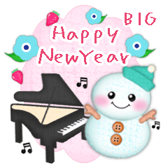 [LINEスタンプ] 【ピアノと音楽】BIG雪だるまの年末年始