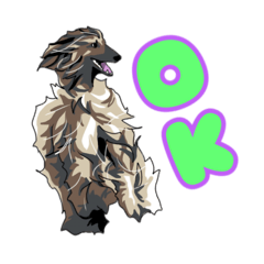 [LINEスタンプ] Afghan hound AL