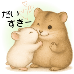 [LINEスタンプ] なかよしハムスター兄弟カフェモカ＆すふれ