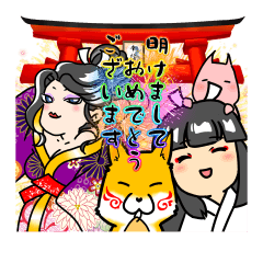 [LINEスタンプ] 巫女様のお友達