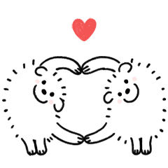 [LINEスタンプ] 【動く】白モフのおともだち敬語