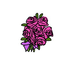 [LINEスタンプ] グラデーションバラの花束
