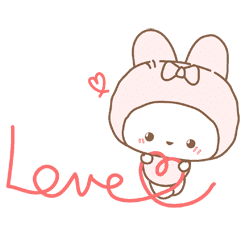 [LINEスタンプ] 動く♡スキが伝わるふわうさスタンプ