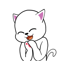 [LINEスタンプ] 幸せ白猫