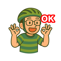[LINEスタンプ] 緑のオッサンロードバイクに乗るスタンプ