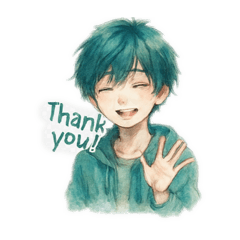 [LINEスタンプ] 日常で使える水彩画風の男の子
