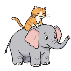 [LINEスタンプ] 動物に乗っている猫