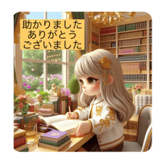 [LINEスタンプ] #cozy library[日常会話と敬語]日本語