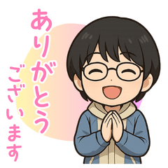 [LINEスタンプ] メガネのショートカット女性の日常スタンプ